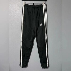 Adidas Black Joggers with White Stripes